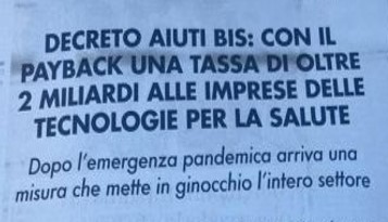 Webinar 13 dicembre ore 17.30 – Payback DM: cosa c’è da sapere, cosa c’è da fare – Sistema di rinotifica DM