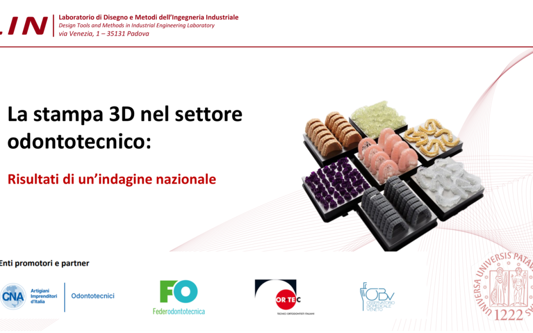 RISULTATI Indagine su tecnologie di stampa 3D nel settore odontotecnico – LIN Università di Padova – CNA SNO Odontotecnici